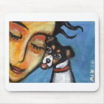 Rat Terrier kiss mousepads