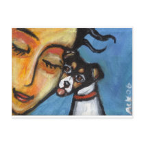 Rat Terrier kiss postcards