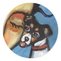 Rat Terrier kiss stickers