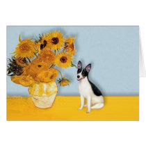 Rat Terrier - Sunflowers cards