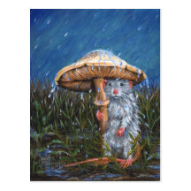 Rat under Mushroom Postcard
