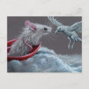 Rat White Raven Postcard postcard