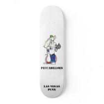 rat with white back, PECCADILLOES, LAS VEGAS PUNX Skate Deck