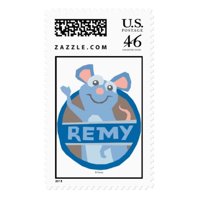 Ratatouille Remy waving Disney stamps