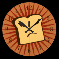 Rather Angry Toast wall clocks