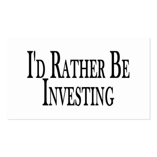Rather Be Investing Business Card Template (back side)