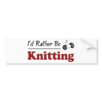 Rather Be Knitting Bumper Sticker