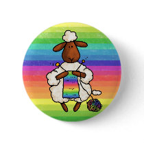 rather be knitting pinback button