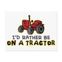 Rather Be On A Tractor Post Card