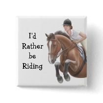 Rather be Riding Horse Pin buttons by twopurringcats Rather be Riding Horse Pin buttons