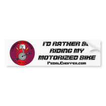 Rather Be Riding My Motorized Bike Red Logo Bumper Stickers