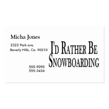 Rather Be Snowboarding Business Cards
