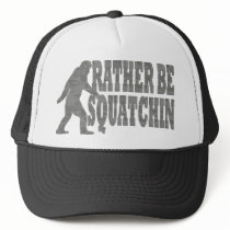 Rather be squatchin, black camouflage mesh hats