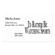 Rather Be Watching Sports Business Card Templates