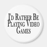 Rather Play Video Games Fridge Magnets