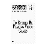 Rather Play Video Games Postage