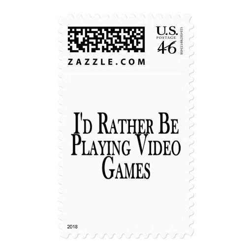 Rather Play Video Games Postage