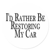 Rather Restore Car Round Stickers