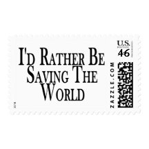 Rather Save The World Postage Stamp