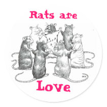 Rats are Love stickers by Drusilla Rats are Love stickers