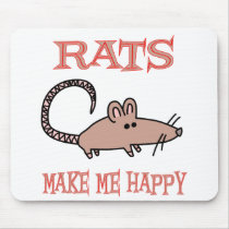 Rats Make Me Happy mousepads by AllPetsStore Rats Make Me Happy mousepads