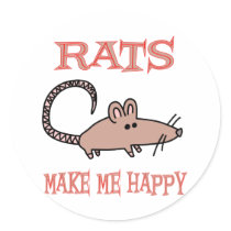 Rats Make Me Happy Stickers