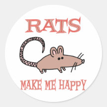 Rats Make Me Happy Stickers