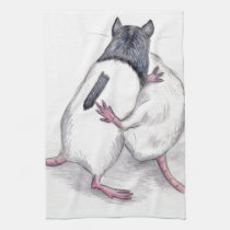 rats playing kitchen towel