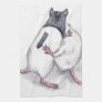 rats playing kitchen towel