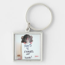 Rats R Friends Not Food 2 Key Chains