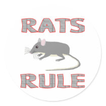 RATS RULE ROUND STICKER