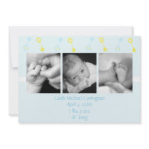 Rattle n Roll Birth Annoucement (blue) Personalized Invites