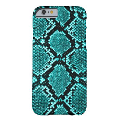 Rattlesnake Snake Skin Leather Faux blue Barely There iPhone 6 Case