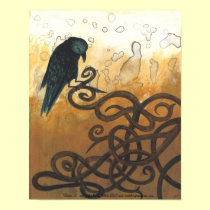 Raven 12 Celtic knots nature painting poster posters