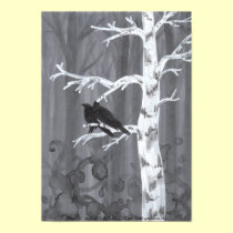 Raven 16 birch forest abstract nature Art Poster posters