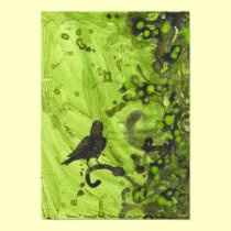 Raven 17 Spring Night abstract crow Art Poster posters