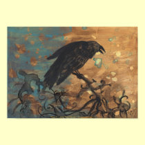 Raven 18 dark crow abstract nature Art Poster posters