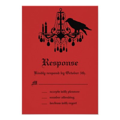 Raven and Damask RSVP Invite