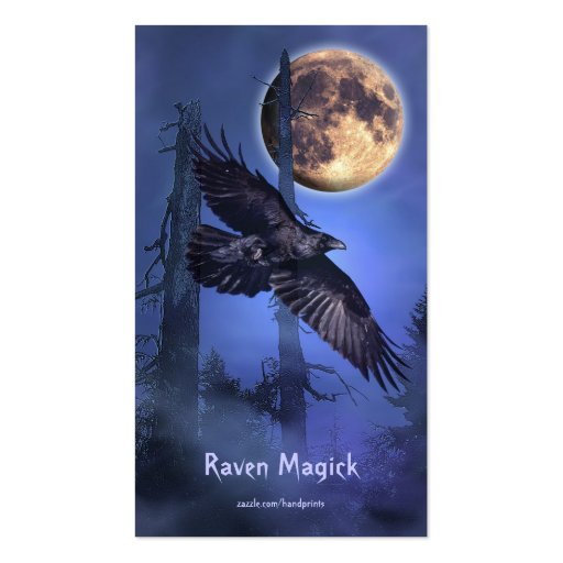Raven and Moon Business Card (back side)