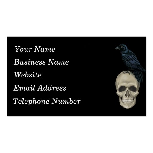 Raven and Skull Business Card Template (back side)