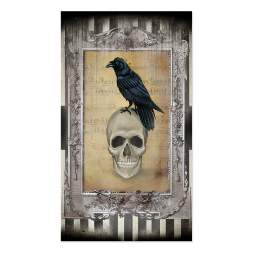 Raven and Skull Business Card Template (front side)
