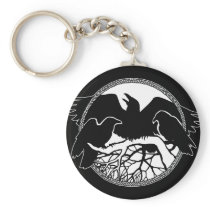 Raven Art Keychain Wildlife Crow / Raven Gifts