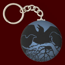 Raven Art Keychain Wildlife Crow / Raven Gifts keychains