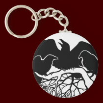 Raven Art Keychain Wildlife Crow / Raven Gifts keychains