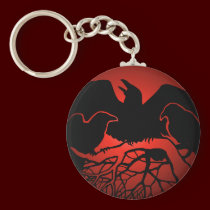 Raven Art Keychain Wildlife Crow / Raven Gifts keychains