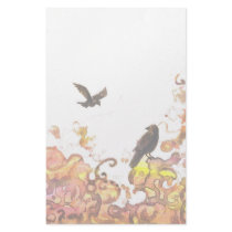 Raven at Sunset bird silhouette art stationery