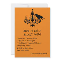 Raven Black Halloween Invitation