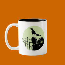 Raven Cemetery Moon mugs