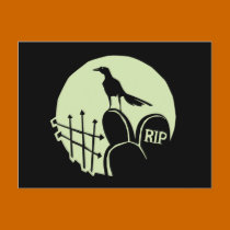 Raven Cemetery Moon postcards