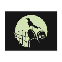 Raven Cemetery Moon postcards by AHalloweenTrail Raven Cemetery Moon postcards